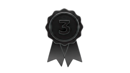 Third Place Award Ribbon on White Background