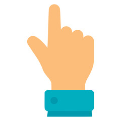 Hand pointing direction flat color vector illustration template design