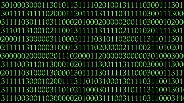 Digital binary code rain falling on a dark blue background, Falling binary code in the matrix style,
Binary code looped background, Matrix green binary code streaming animation.