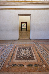 Interior stucco frieze and marble floor, Palazzo Te - Mantua, Italy