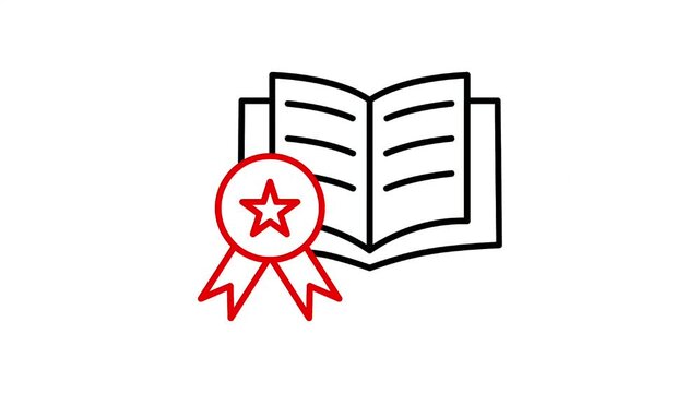 best book icon line graphic animation