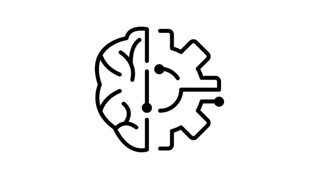 Gear Tech icon line graphic animation