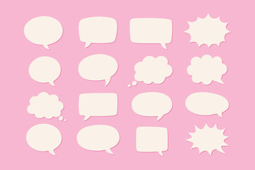 white speech bubble chat on pink background