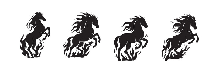 silhouette of fire horse zodiac