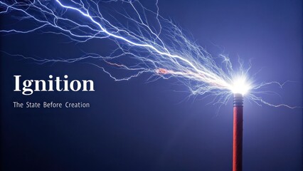 Intense electrical discharge forming intricate lightning arcs across a deep indigo void, showcasing powerful natural phenomena.