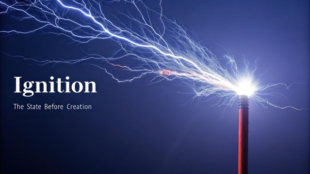 Intense electrical discharge forming intricate lightning arcs across a deep indigo void, showcasing powerful natural phenomena.