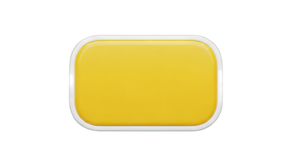 Yellow Button with Silver Border on White Background