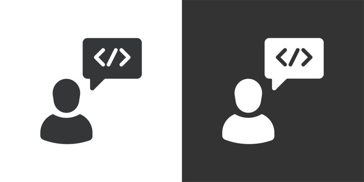 Developer icon. Solid glyph series icon