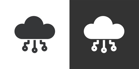 Cloud Computing icon. Solid glyph series icon