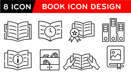 Book Icon set  Book Idea  line icon vector illustration