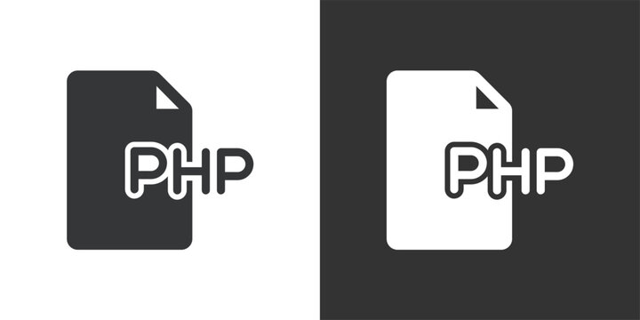 PHP File icon. Solid glyph series icon
