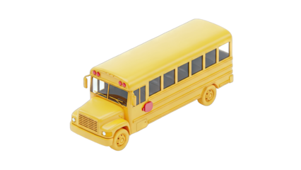 Yellow School Bus Isolated on White Background