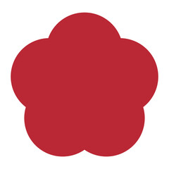 梅の花のイラスト素材　和柄　背景透過　赤色
