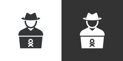 Hacker icon. Solid glyph series icon