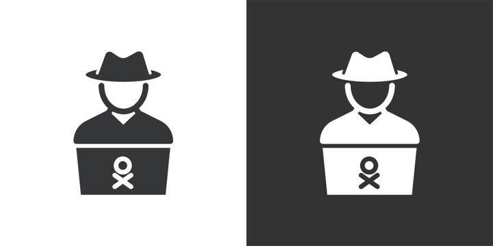 Hacker icon. Solid glyph series icon