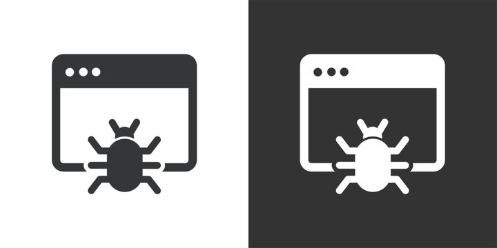 Code Bug icon. Solid glyph series icon