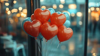 Heart-shaped balloons