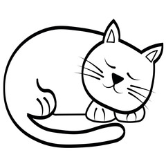 Cute cat coloring pages for kids and adults