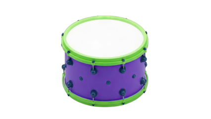 Purple Drum Isolated on White Background