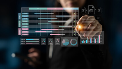 Comprehensive project management dashboard integrates scheduling, progress tracking, and performance analytics to improve workflow efficiency and enhance team collaboration. Parse