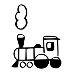 simple black and white locomotive graphic design
