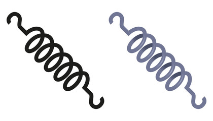 Iron spring icon. Flat illustration.