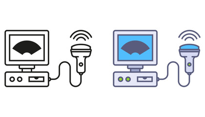 Medintsovskaya ultrasound equipment for pregnant women. Flat icon illustration.