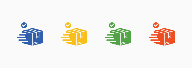 Parcel Delivery-Icon Multiple Color Style Collection Element For Design