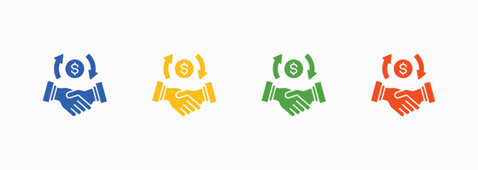 Acquisition Icon Set Multiple Color Style Element For Design