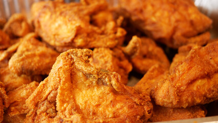 Fried Chicken Spinning over in Catering Tin 4