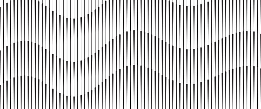 Abstract op art background made from black and white lines. abstract wavy lines background. line art vector.