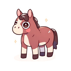 Naklejka premium Horse, cute, white background