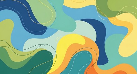 Obraz premium Abstract Fluid Art Composition with Colorful Organic Shapes.