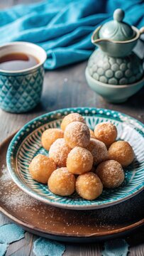 Traditional Turkish delicacy consisting of crispy fried dough balls coated in a sweet syrup