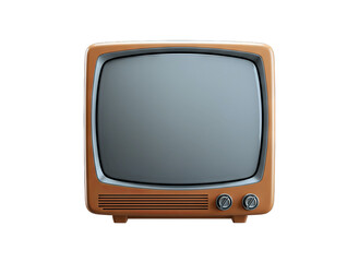 Retro Television Set Isolated on White Background