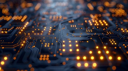 Digital Network Core 3d rendered