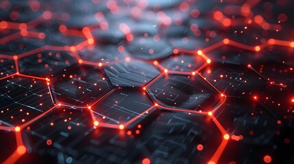 Digital Network Core 3d rendered