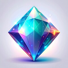 A vibrant, sparkling, multi-faceted gemstone radiates light with colorful inner reflections