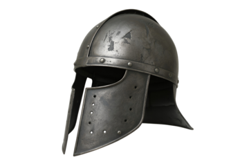 Medieval knight helmet isolated on transparent background