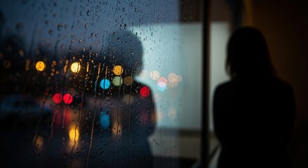 Rainy Window Reflection