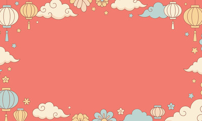 Festive themed background for chinese new year, clean vector layout designed for banners and greetings in the Year of the Horse.