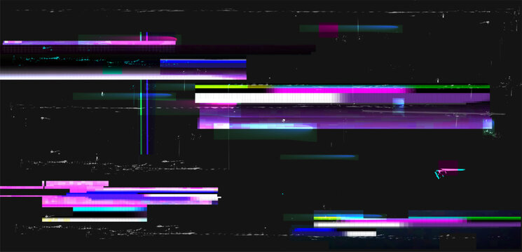 Modern Edgy Digital Glitch Effect Abstract Background. TV loses signal. Error. No signal .Tv distortion .