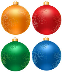 red blue yellow green christmas tree bauble decoration
