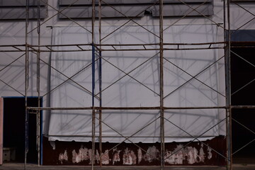 Steel Scaffolding, Construction Scaffolding Metal Framework Industrial Structure Building Site