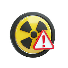 Fototapeta premium Radiation Symbol with Warning Sign - Danger Alert
