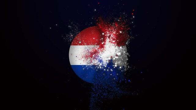 Paraguay Flag Icon Animation Emerging from Particle Dust Explosion