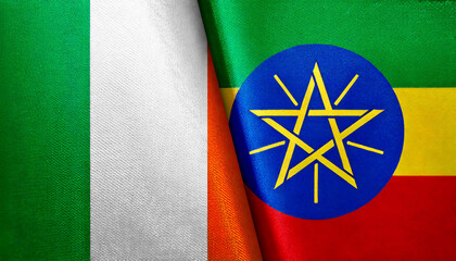 アイルランドの国旗とエチオピア共和国の国旗(Ireland flag & Ethiopia flag.)
