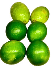 Fresh Green Limes Isolated on White Background