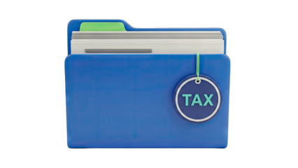Tax Folder with Documents and Tag - Concept Illustration