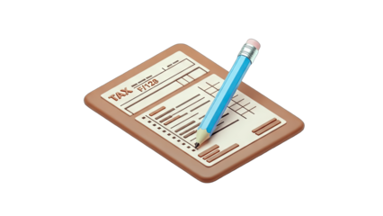 Tax Form Being Filled with Pencil - Financial Concept